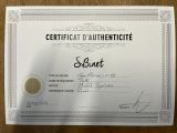 un certificat blanc posé sur une table en bois