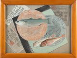 an image of a picture of a fish and a fish on a plate