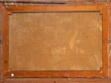 an old wooden frame with a brown paper on it