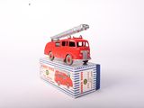 a toy fire truck sitting on top of a box