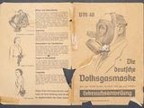 an old newspaper with a drawing of a man wearing a gas mask