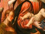 an image of a painting of a woman holding a baby in her arms