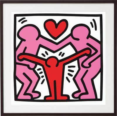 KEITH HARING Tableau "Sans titre", encadré
