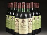 six bottles of wine are lined up in a row