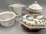 three different types of pottery on the table