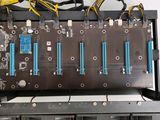 a close up of a computer board with wires attached to it