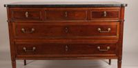 Commode rectangulaire en bois fruitier teinté et filets de l… (photo 2)