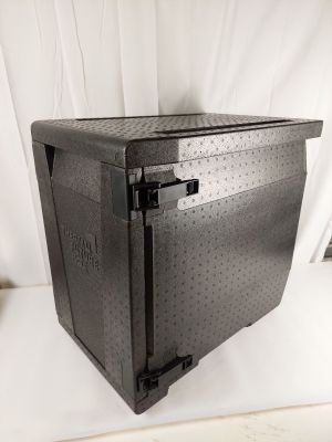 an empty black box sitting on top of a white table