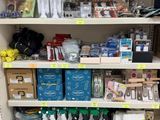 a lot of items on the shelves in the store