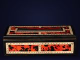 an image of a red and black box on a blue background