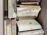 a box full of books sitting on top of a table