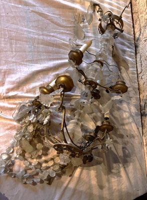 Grand lustre d’église bronze et pampilles pour pièces - Photo 1