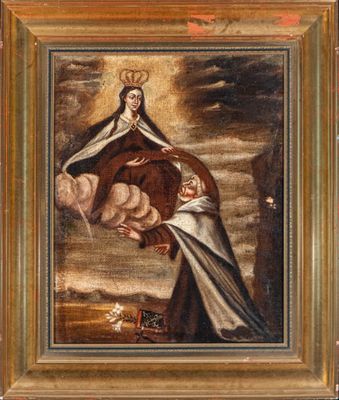 a painting of a woman holding a child in her arms