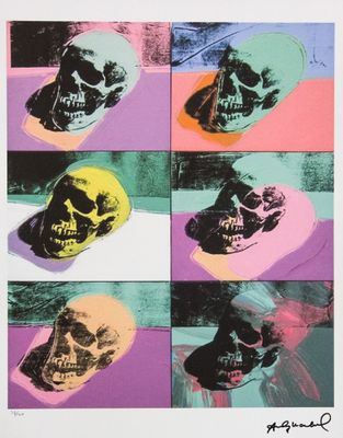 Andy Warhol, « Skull », estampe pop art d'Andy Warhol représentant un crâne, 1989