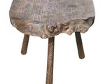 an image of a wooden stool with two legs on a white background