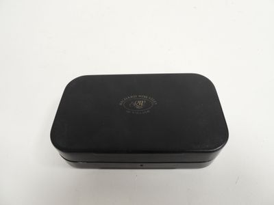 a small black box with a logo on it