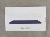 the back of a box with a purple samsung tab on it