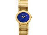 une montre en or et lapis-lazuli avec un cadran bleu