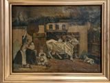 a picture of a painting on the wall of a room