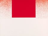 une image représentant un carré rouge et blanc sur fond blanc