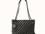 chanel black quilted leather tote bag