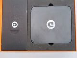 a black box with a white logo on it and a black box with a white logo on it
