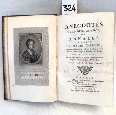 an old book with a picture of an old woman on it