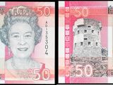 two pictures of a couple of bills with a picture of a woman on them