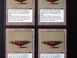 quatre cartes sur lesquelles figure l'image d'un bol posé sur une table