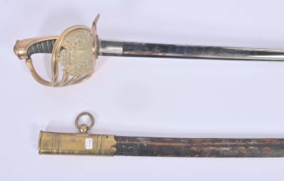 two different types of swords on display on a table