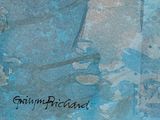a picture of a painting of a person riding a skateboard