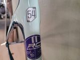 a close up of a bike with a sticker on it