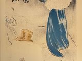 un dessin représentant une femme vêtue d'une robe bleue et portant un chapeau