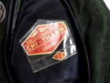 a close up of a jacket with a badge on it