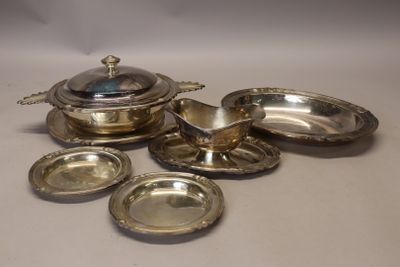 GALLIA ensemble en métal argenté modèle filet contour et coq…