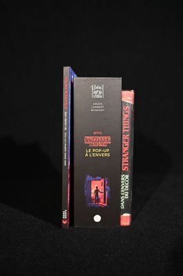 deux livres posés sur une surface noire