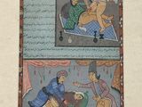 an image of a painting of a man and a woman playing a game