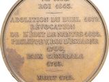 an image of a bronze medal commemorating the dedication of the declaration of the declaration of the declaration of the declaration of the declaration of the declaration of the declaration of the