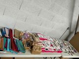 a table with a lot of different items on it