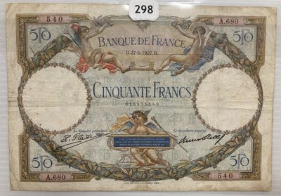 un ancien billet de banque français sur lequel figure une image de Cherensils