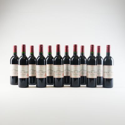 six bouteilles de vin rouge alignées sur une surface blanche
