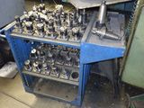 a machine that has a lot of metal parts on it