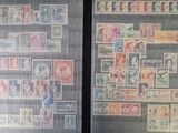 two pictures of stamps on the glass of a window