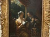 an image of a painting of a man and a woman reading a book
