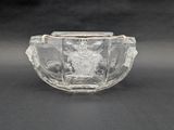 an image of a clear glass bowl with a design on it