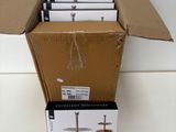 a cardboard box that has a bunch of cds in it