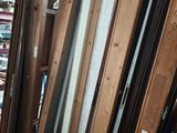 many pieces of wood stacked on top of each other