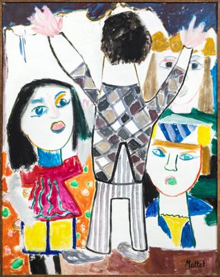 une image représentant un tableau où figurent une femme et un enfant