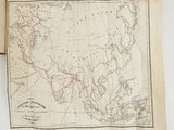 une vieille carte de l'Asie du Nord et centrale sur une feuille de papier
