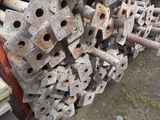 a large pile of metal and wood on the ground